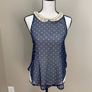Abercrombie & Fitch Polka Dot Peter Pan Collar Top